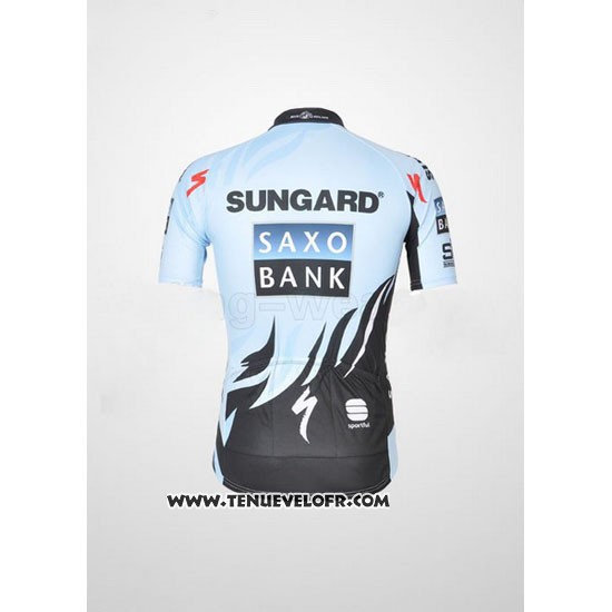 2011 Maillot Ciclismo Saxo Bank Bleu Clair Manches Courtes et Cuissard